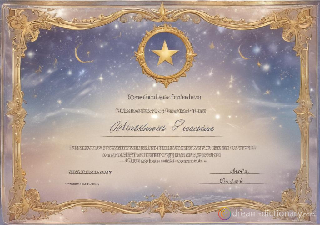 Certificate dream dictionary