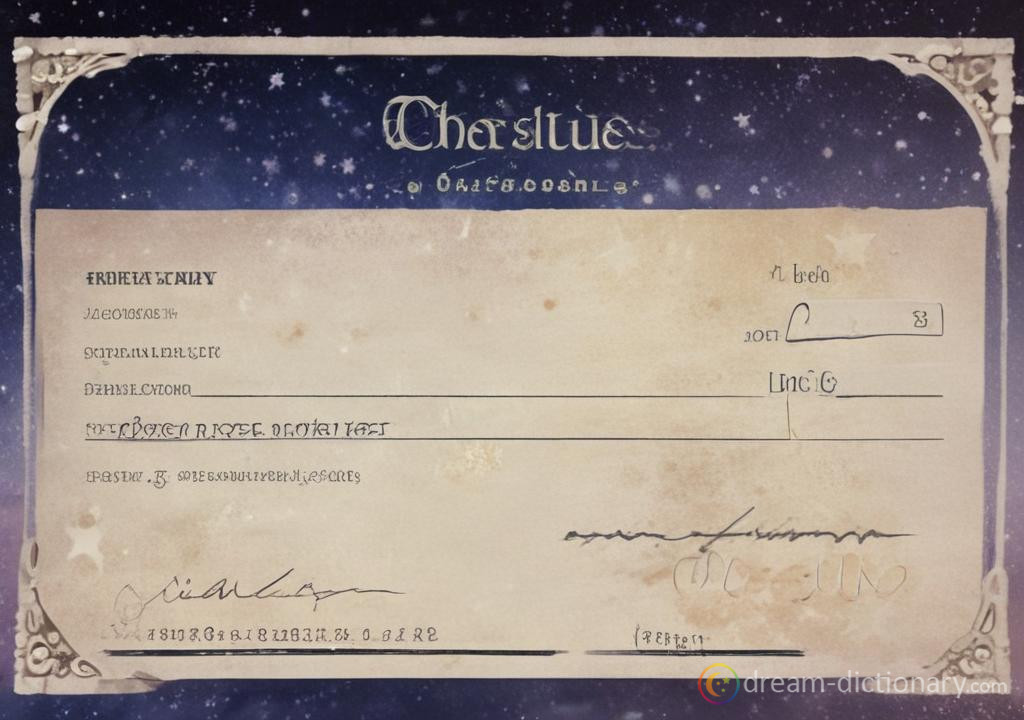 Cheque dream dictionary