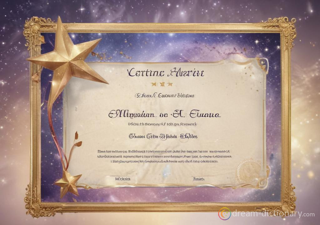 Graduation Certificate dream dictionary