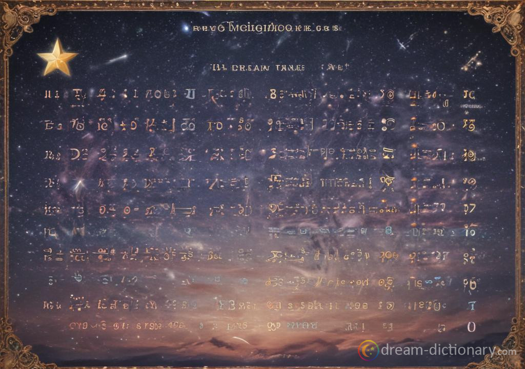 Multiplication table dream dictionary